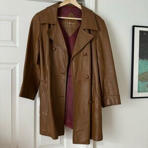 Vintage brown leather jacket size small or petite medium